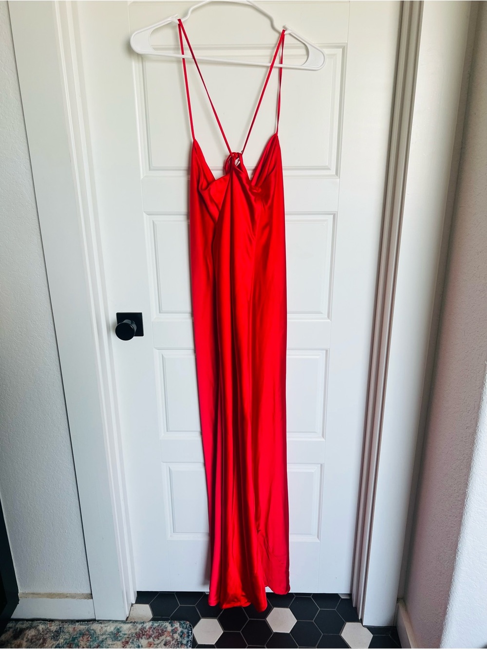 Old Navy Red Satin Slip Cowl Gown - Picture 4 of 6